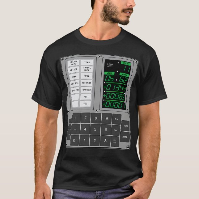 Apollo Guidance Computer Dsky T Shirt (Framsida)