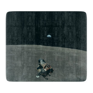 Apollo Lunar Lander och Earthrise över Måne