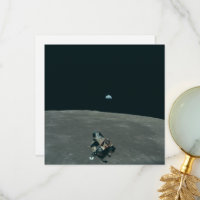 Apollo Lunar Lander och Earthrise över Måne