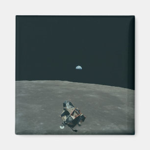 Apollo månlandare och Jorduppgång över månen Magnet