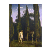Apollo och Marsyas av Hans Thoma Postcard