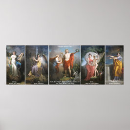Apollo och Muses, av Charles Meynier Poster