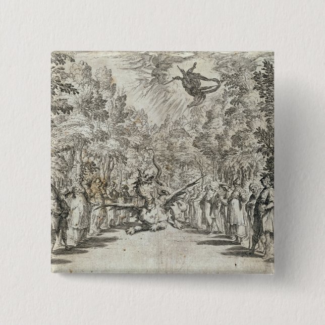 Apollo omkring som anfaller pytonormen, från 'La Knapp (Framsida)