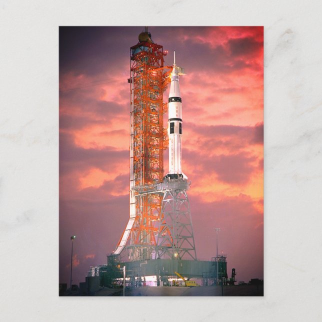 Apollo Saturn 1B Rocket Launch Vykort (Framsida)