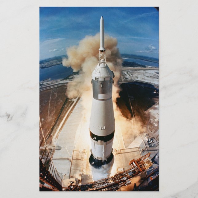 Apollo Saturn V-raket uppskjutning till månen 1969 Brevpapper (Framsida)
