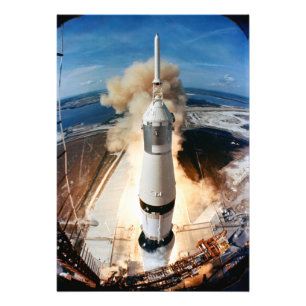 Apollo Saturn V-raket uppskjutning till månen 1969 Fototryck