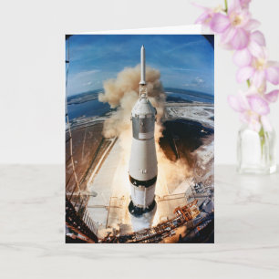 Apollo Saturn V-raket uppskjutning till månen 1969 Kort