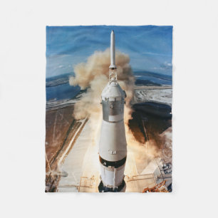 Apollo Saturn V Rocket-uppskjutning till Måne 1969 Fleecefilt