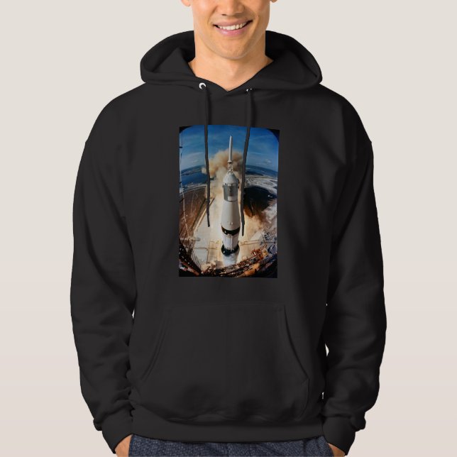 Apollo Saturn V Rocket-uppskjutning till Måne 1969 Hoodie (Framsida)
