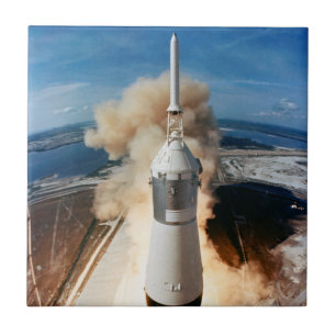 Apollo Saturn V Rocket-uppskjutning till Måne 1969 Kakelplatta