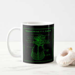 Apollo Saturn V Rocketdyne F-1 motormugg Kaffemugg