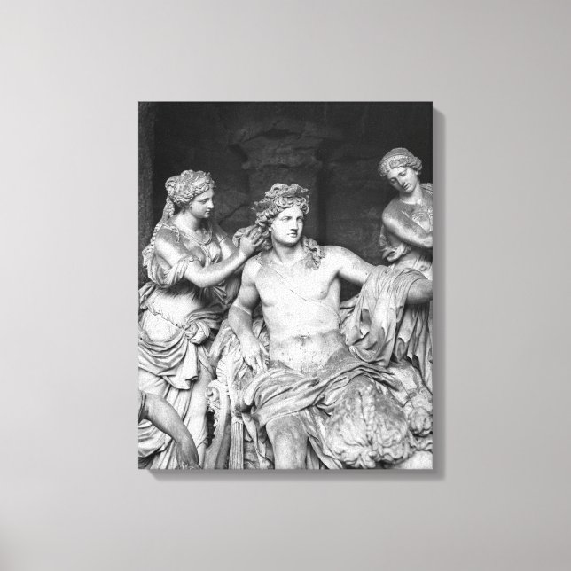 Apollo som odlas av nymphs i groven på canvastryck (Framsida)