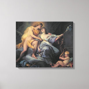 Apollo som smeker nymphen Leucothea (olja på canv Canvastryck
