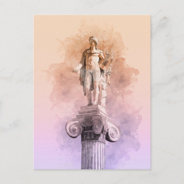 Apollo Statue Postcard - Grekisk mytologi Souvenir Vykort (Framsida)
