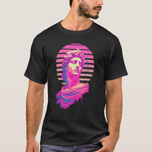 Apollo Vaporwave Aesthetic Greek God Retrowave Gra T Shirt (Framsida)