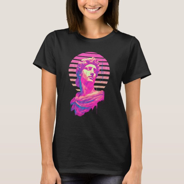 Apollo Vaporwave Aesthetic Greek God Retrowave Gra T Shirt (Framsida)