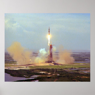 Apolloen Soyuz testar projekterar den Saturn IB Poster