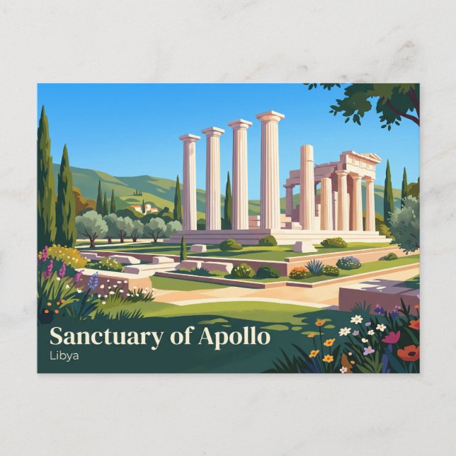 Apollons helgedom Libya Vykort (Framsida)