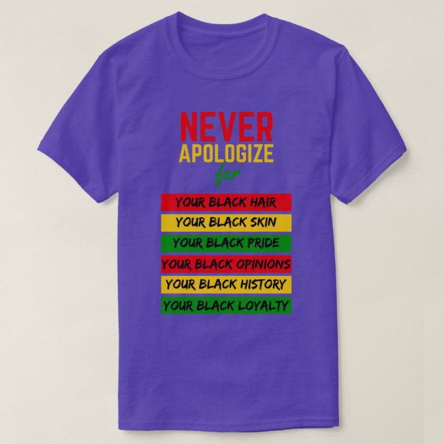 Apologie Black Pride Skin Hair Black Histor T Shirt (Design framsida)