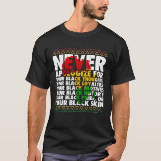 Apologiera aldrig den svarta historikmånaden Afrik T Shirt