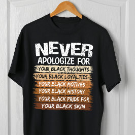 Apologiera aldrig Svarta historikmånaden T Shirt