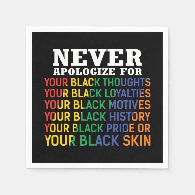 Apologize | Junteonde | Svart Pride Pappersservett (Framsidan)