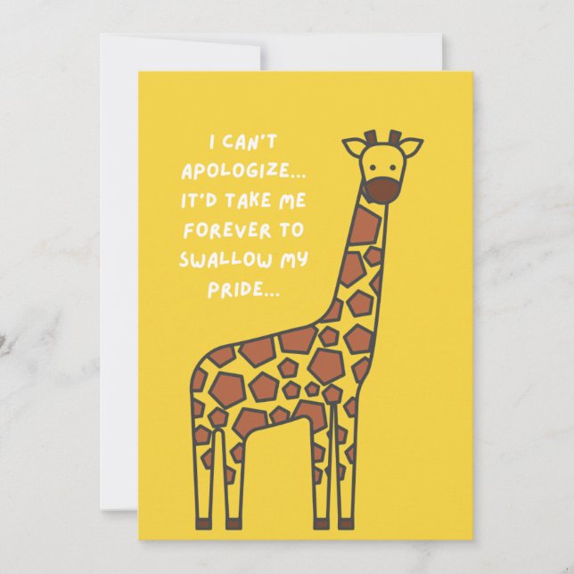 Apology Giraffe Card Julkort (Framsida)