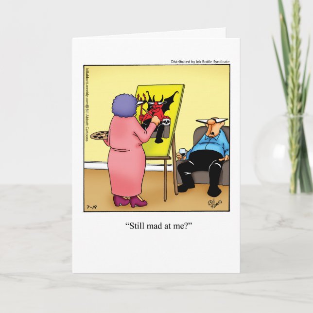 Apology Humor-hälsningskort från honom Kort (Framsida)