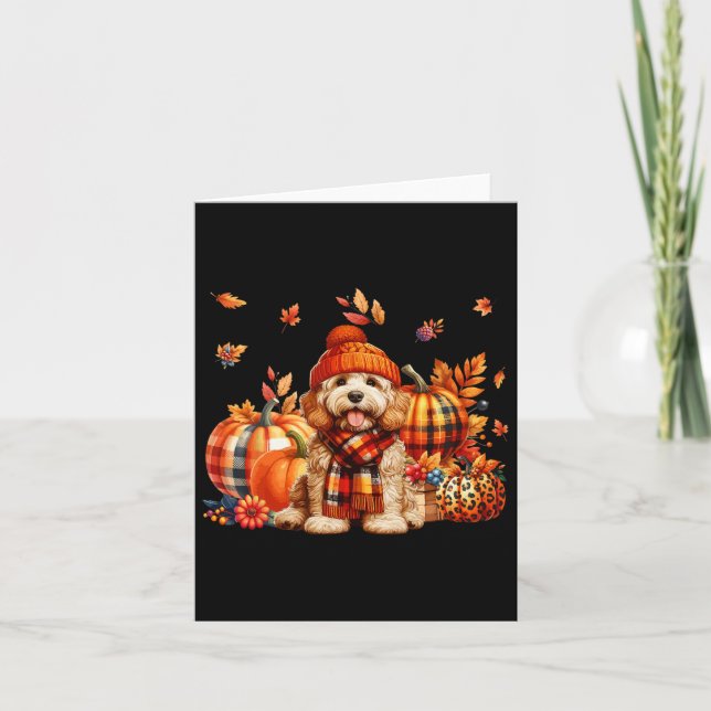 Apoo Thanksgiving Leopard Pumpkins Fall Leaves Äls Kort (Framsida)