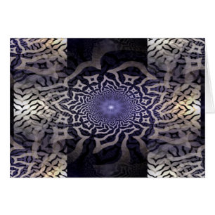 APOPHYSIS-fraktaldekor Svart violett Hälsningskort