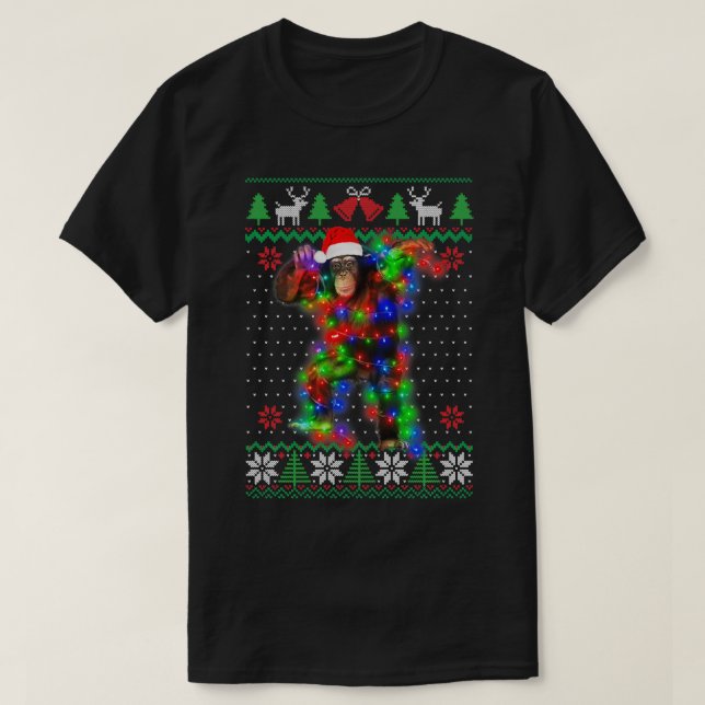 Apor Animal Ugly Sweater jul Puppy Animal T Shirt (Design framsida)