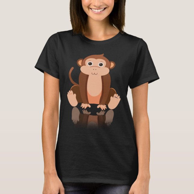 Apor Chimpanzee Ape Zoo Animal T Shirt (Framsida)