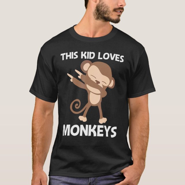Apor För barn Boys Ape Zoo Vild Animal T Shirt (Framsida)