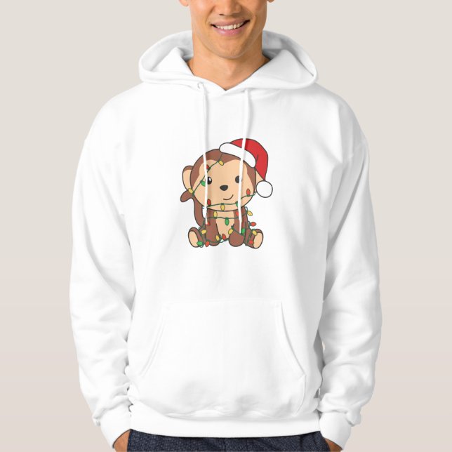 Apor från apa Julvinter Hoodie (Framsida)