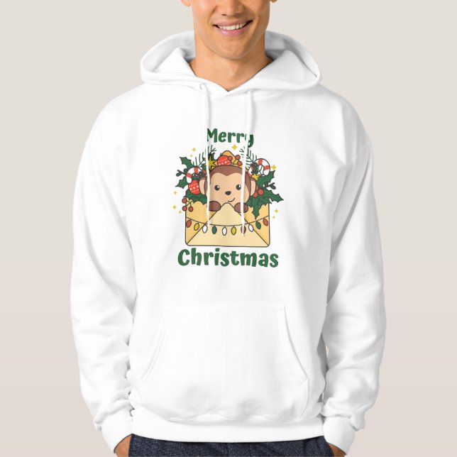 Apor från måndjuret vid jul, Brev, vintertid Hoodie (Framsida)