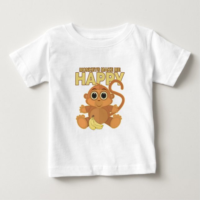 Apor gör mig Lycklig T Shirt (Framsida)