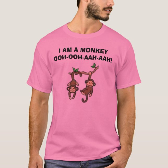 apor I-FÖRMIDDAG EN APA OOH-OOH-AAH-AAH! Tee Shirt (Framsida)