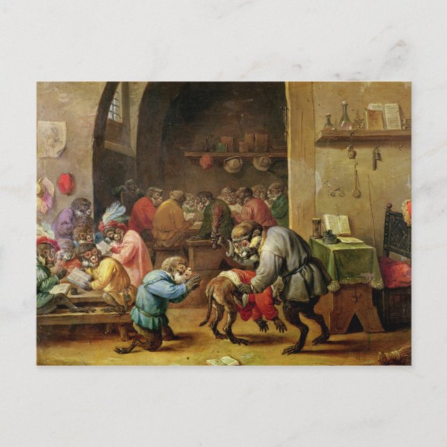 Apor i skolan vykort (Framsida)