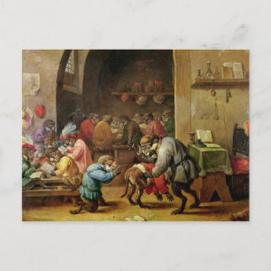 Apor i skolan vykort