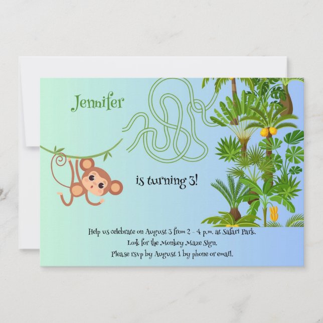 Apor- och bananmatsalsdagsinbjudningar inbjudningar (Framsida)