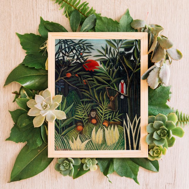 Apor och papegoja i skogen poster (Skapare uppladdad)