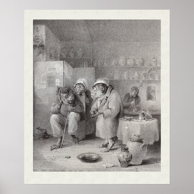 Apor på Dentist - Dental Office Decor! Poster (Framsidan)