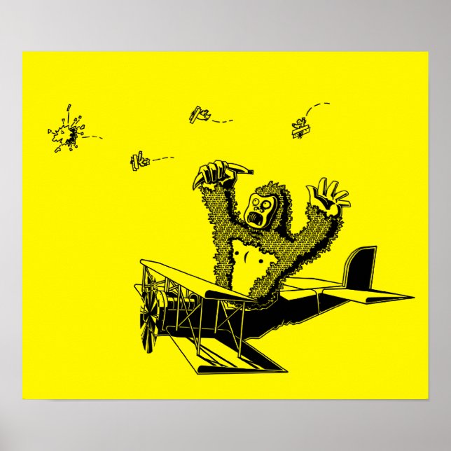 Apor på Flygplan Poster (Framsidan)