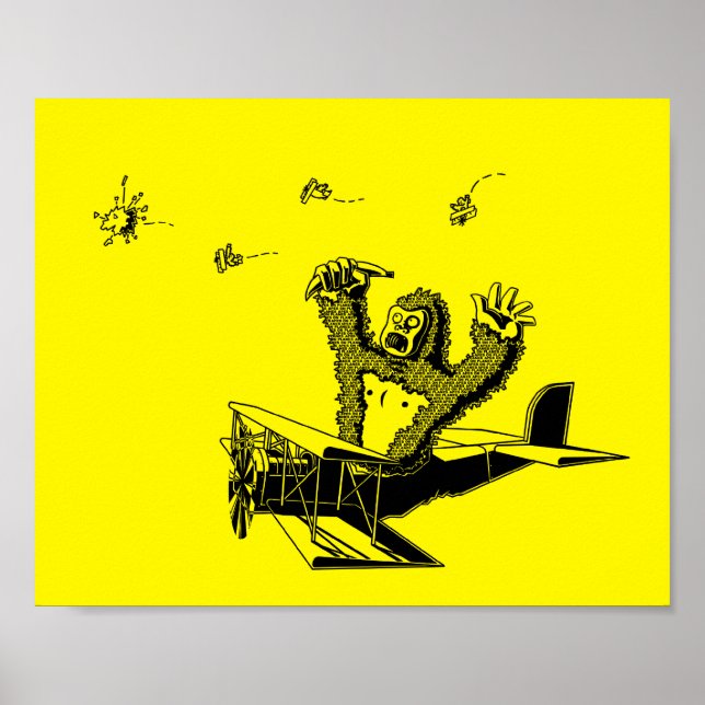 Apor på Flygplan Poster (Framsidan)