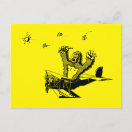 Apor på Flygplan Vykort