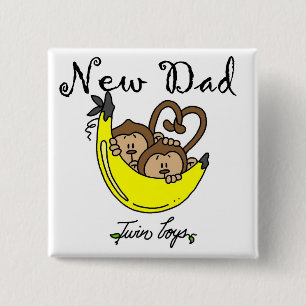 Apor Pappa i Twin Boys Tshirts och Gifts Knapp