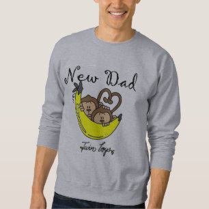 Apor Pappa i Twin Boys Tshirts och Gifts Långärmad Tröja
