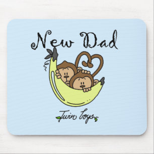 Apor Pappa i Twin Boys Tshirts och Gifts Musmatta