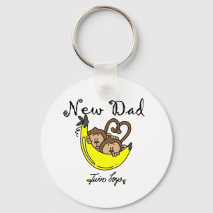 Apor Pappa i Twin Boys Tshirts och Gifts Nyckelring