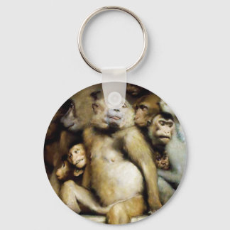 Apor som domare i konst (detaljfrågor) nyckelring